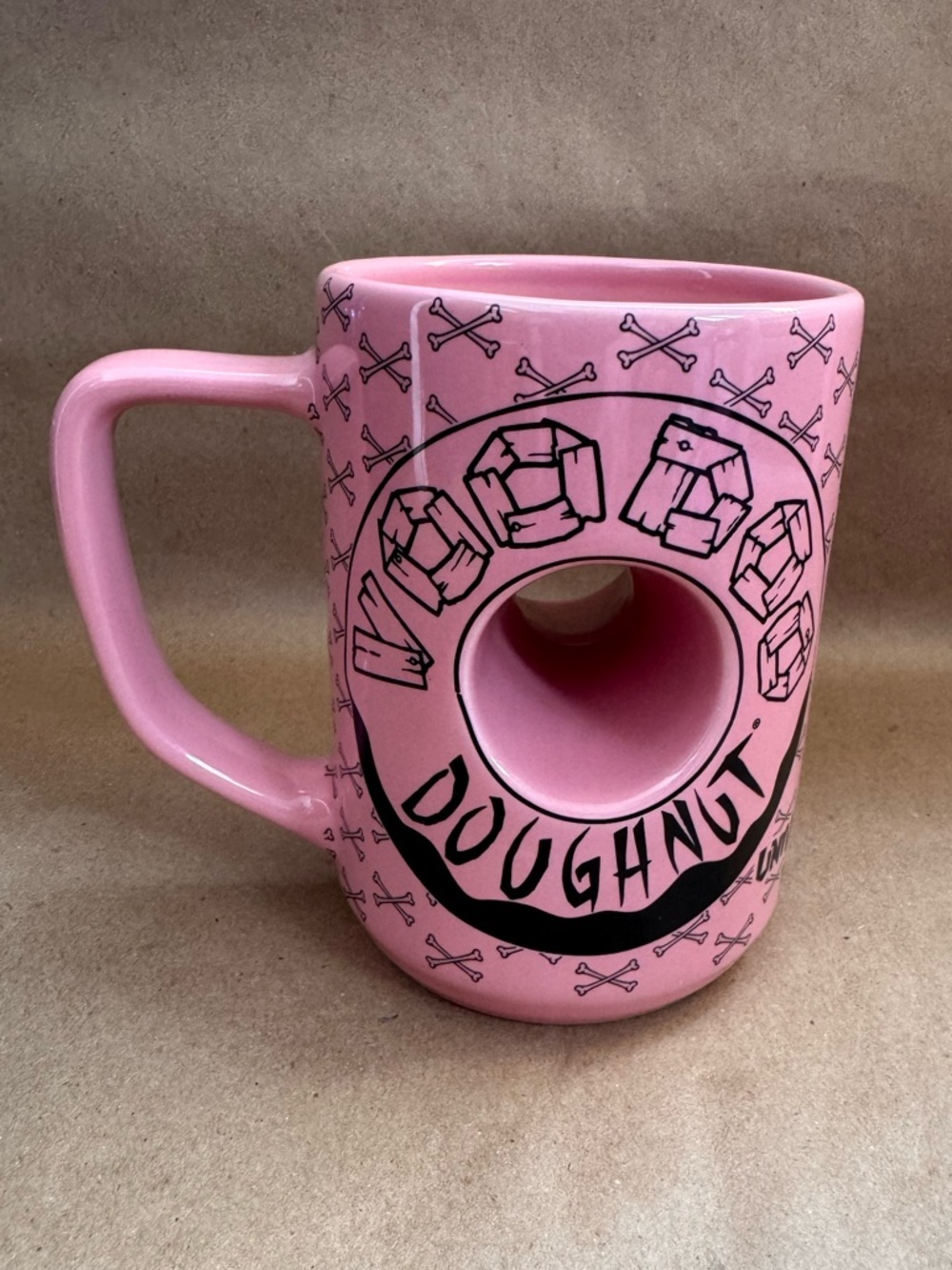 Voodoo Donuts Universal Studios Pink Donut Mug.